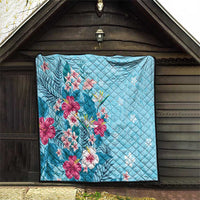 Hawaii Tropical Flowers Quilt Polynesian Tattoo Sky Blue LT05 - Polynesian Pride