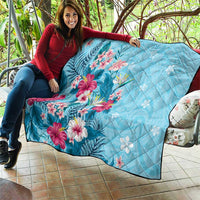 Hawaii Tropical Flowers Quilt Polynesian Tattoo Sky Blue LT05 - Polynesian Pride