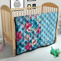 Hawaii Tropical Flowers Quilt Polynesian Tattoo Sky Blue LT05 - Polynesian Pride