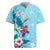 Hawaii Tropical Flowers Rugby Jersey Polynesian Tattoo Sky Blue