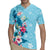 Hawaii Tropical Flowers Rugby Jersey Polynesian Tattoo Sky Blue