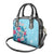 Hawaii Tropical Flowers Shoulder Handbag Polynesian Tattoo Sky Blue