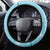 Hawaii Tropical Flowers Steering Wheel Cover Polynesian Tattoo Sky Blue