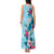 Hawaii Tropical Flowers Tank Maxi Dress Polynesian Tattoo Sky Blue