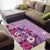 Hawaii Tropical Flowers Area Rug Polynesian Tattoo Lavender