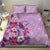 Hawaii Tropical Flowers Bedding Set Polynesian Tattoo Lavender