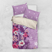 Hawaii Tropical Flowers Bedding Set Polynesian Tattoo Lavender LT05 US Twin 172cm x 218cm Lavender - Polynesian Pride