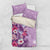 Hawaii Tropical Flowers Bedding Set Polynesian Tattoo Lavender