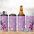 Hawaii Tropical Flowers 4 in 1 Can Cooler Tumbler Polynesian Tattoo Lavender