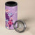 Hawaii Tropical Flowers 4 in 1 Can Cooler Tumbler Polynesian Tattoo Lavender