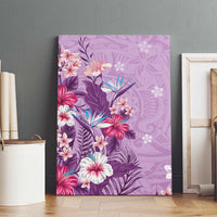 Hawaii Tropical Flowers Canvas Wall Art Polynesian Tattoo Lavender LT05 - Polynesian Pride