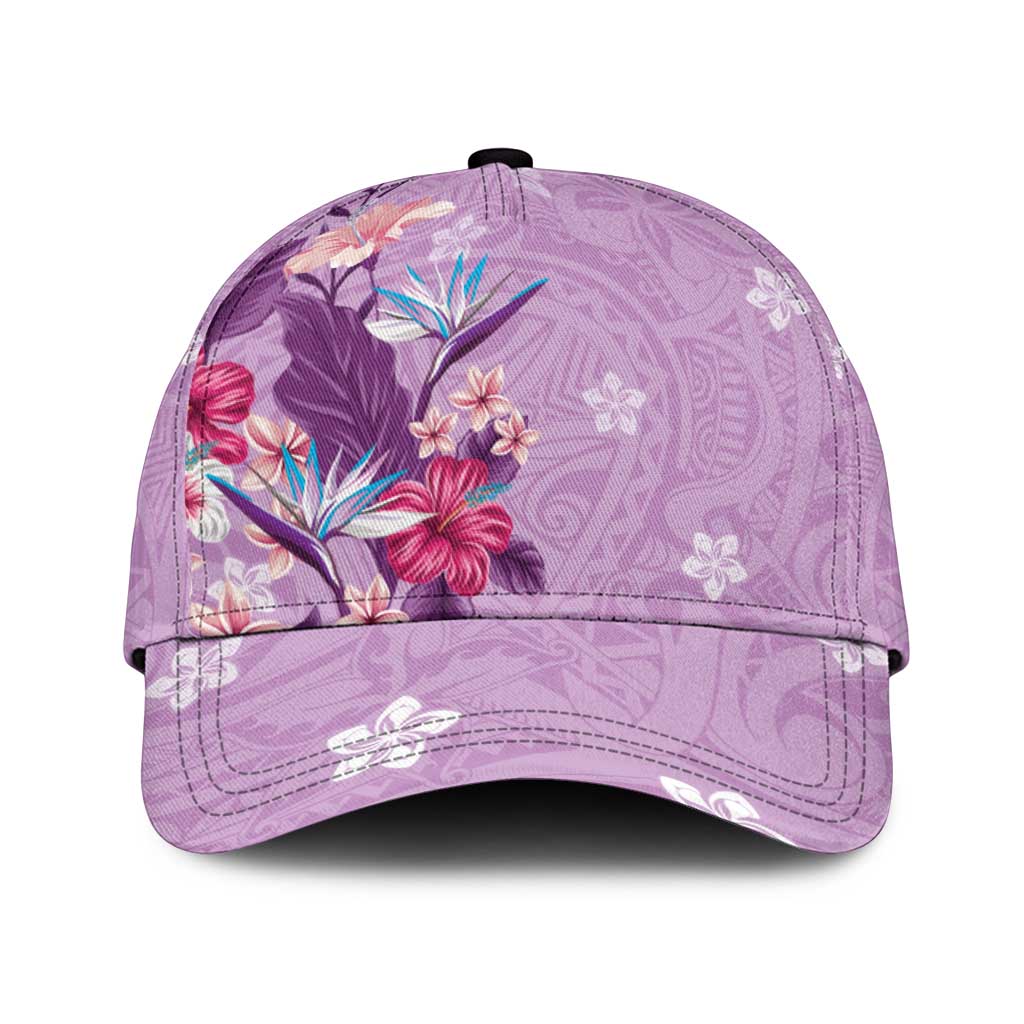 Hawaii Tropical Flowers Classic Cap Polynesian Tattoo Lavender LT05 Universal Fit Lavender - Polynesian Pride