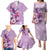 Hawaii Tropical Flowers Family Matching Puletasi and Hawaiian Shirt Polynesian Tattoo Lavender