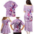 Hawaii Tropical Flowers Family Matching Puletasi and Hawaiian Shirt Polynesian Tattoo Lavender