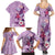 Hawaii Tropical Flowers Family Matching Summer Maxi Dress and Hawaiian Shirt Polynesian Tattoo Lavender