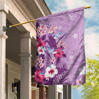 Hawaii Tropical Flowers Garden Flag Polynesian Tattoo Lavender LT05 House Flag Lavender - Polynesian Pride