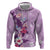 Hawaii Tropical Flowers Hoodie Polynesian Tattoo Lavender