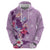 Hawaii Tropical Flowers Hoodie Polynesian Tattoo Lavender