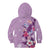 Hawaii Tropical Flowers Kid Hoodie Polynesian Tattoo Lavender