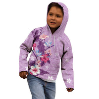 Hawaii Tropical Flowers Kid Hoodie Polynesian Tattoo Lavender LT05 - Polynesian Pride