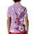 Hawaii Tropical Flowers Kid Polo Shirt Polynesian Tattoo Lavender