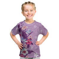 Hawaii Tropical Flowers Kid T Shirt Polynesian Tattoo Lavender LT05 Lavender - Polynesian Pride