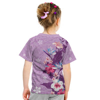 Hawaii Tropical Flowers Kid T Shirt Polynesian Tattoo Lavender LT05 - Polynesian Pride