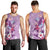 Hawaii Tropical Flowers Men Tank Top Polynesian Tattoo Lavender