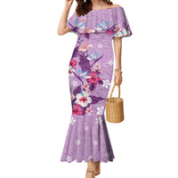 Hawaii Tropical Flowers Mermaid Dress Polynesian Tattoo Lavender LT05 Women Lavender - Polynesian Pride
