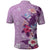 Hawaii Tropical Flowers Polo Shirt Polynesian Tattoo Lavender