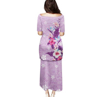 Hawaii Tropical Flowers Puletasi Polynesian Tattoo Lavender LT05 - Polynesian Pride