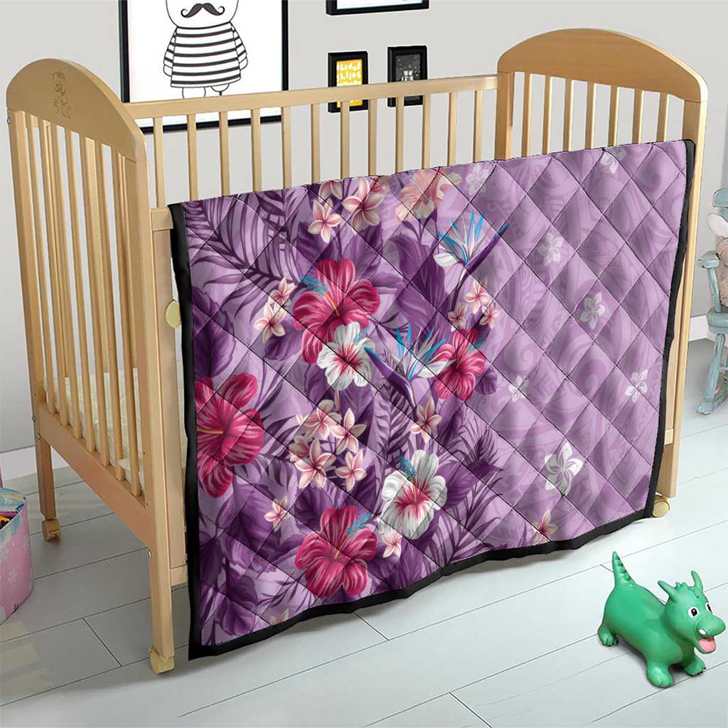 Hawaii Tropical Flowers Quilt Polynesian Tattoo Lavender LT05 - Polynesian Pride
