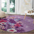 Hawaii Tropical Flowers Round Carpet Polynesian Tattoo Lavender