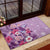 Hawaii Tropical Flowers Rubber Doormat Polynesian Tattoo Lavender