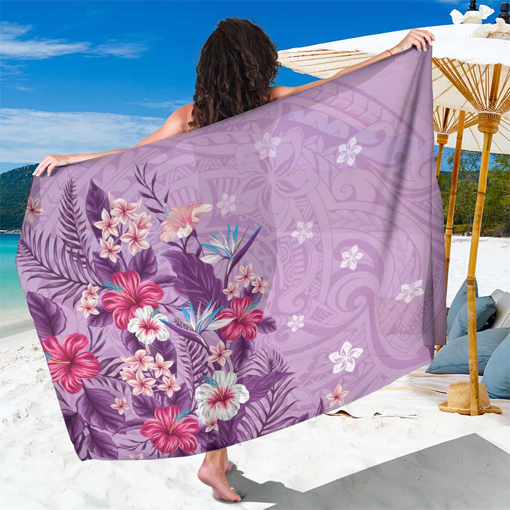 Hawaii Tropical Flowers Sarong Polynesian Tattoo Lavender LT05 One Size 44 x 66 inches Lavender - Polynesian Pride