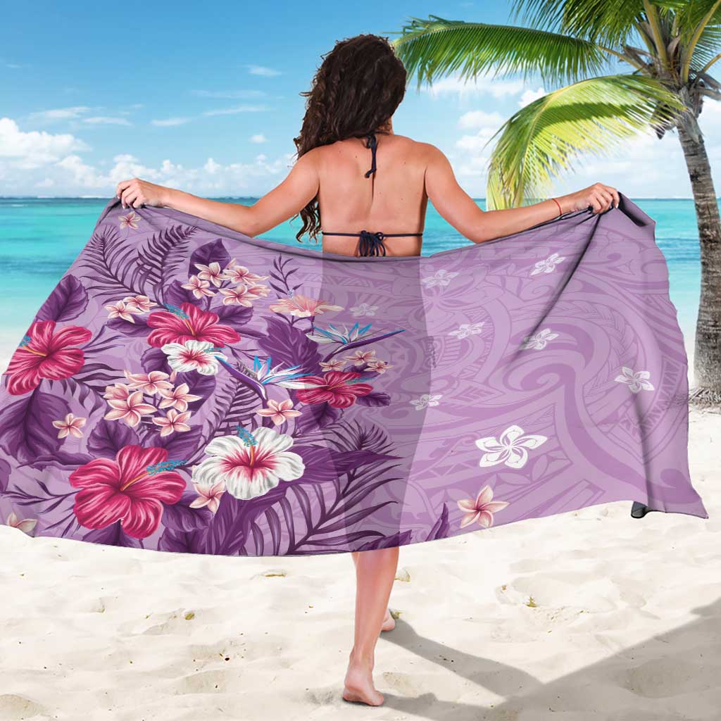 Hawaii Tropical Flowers Sarong Polynesian Tattoo Lavender LT05 - Polynesian Pride