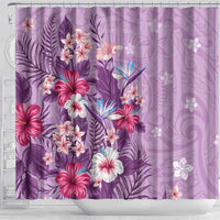 Hawaii Tropical Flowers Shower Curtain Polynesian Tattoo Lavender LT05 - Polynesian Pride