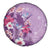 Hawaii Tropical Flowers Spare Tire Cover Polynesian Tattoo Lavender