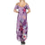 Hawaii Tropical Flowers Summer Maxi Dress Polynesian Tattoo Lavender