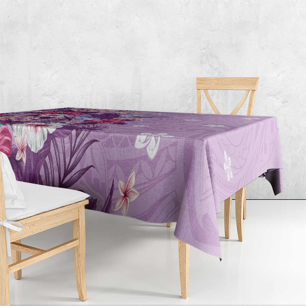Hawaii Tropical Flowers Tablecloth Polynesian Tattoo Lavender LT05 - Polynesian Pride