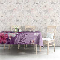Hawaii Tropical Flowers Tablecloth Polynesian Tattoo Lavender LT05 - Polynesian Pride