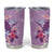 Hawaii Tropical Flowers Tumbler Cup Polynesian Tattoo Lavender