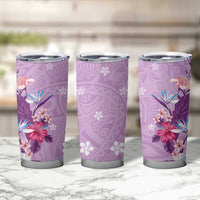 Hawaii Tropical Flowers Tumbler Cup Polynesian Tattoo Lavender LT05 - Polynesian Pride