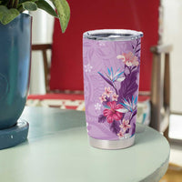 Hawaii Tropical Flowers Tumbler Cup Polynesian Tattoo Lavender LT05 - Polynesian Pride