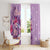 Hawaii Tropical Flowers Window Curtain Polynesian Tattoo Lavender