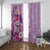 Hawaii Tropical Flowers Window Curtain Polynesian Tattoo Lavender