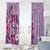 Hawaii Tropical Flowers Window Curtain Polynesian Tattoo Lavender