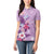 Hawaii Tropical Flowers Women Polo Shirt Polynesian Tattoo Lavender