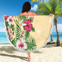 Hawaii Tropical Flowers Beach Blanket Polynesian Tattoo Buttermilk LT05 - Polynesian Pride