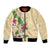 Hawaii Tropical Flowers Bomber Jacket Polynesian Tattoo Buttermilk